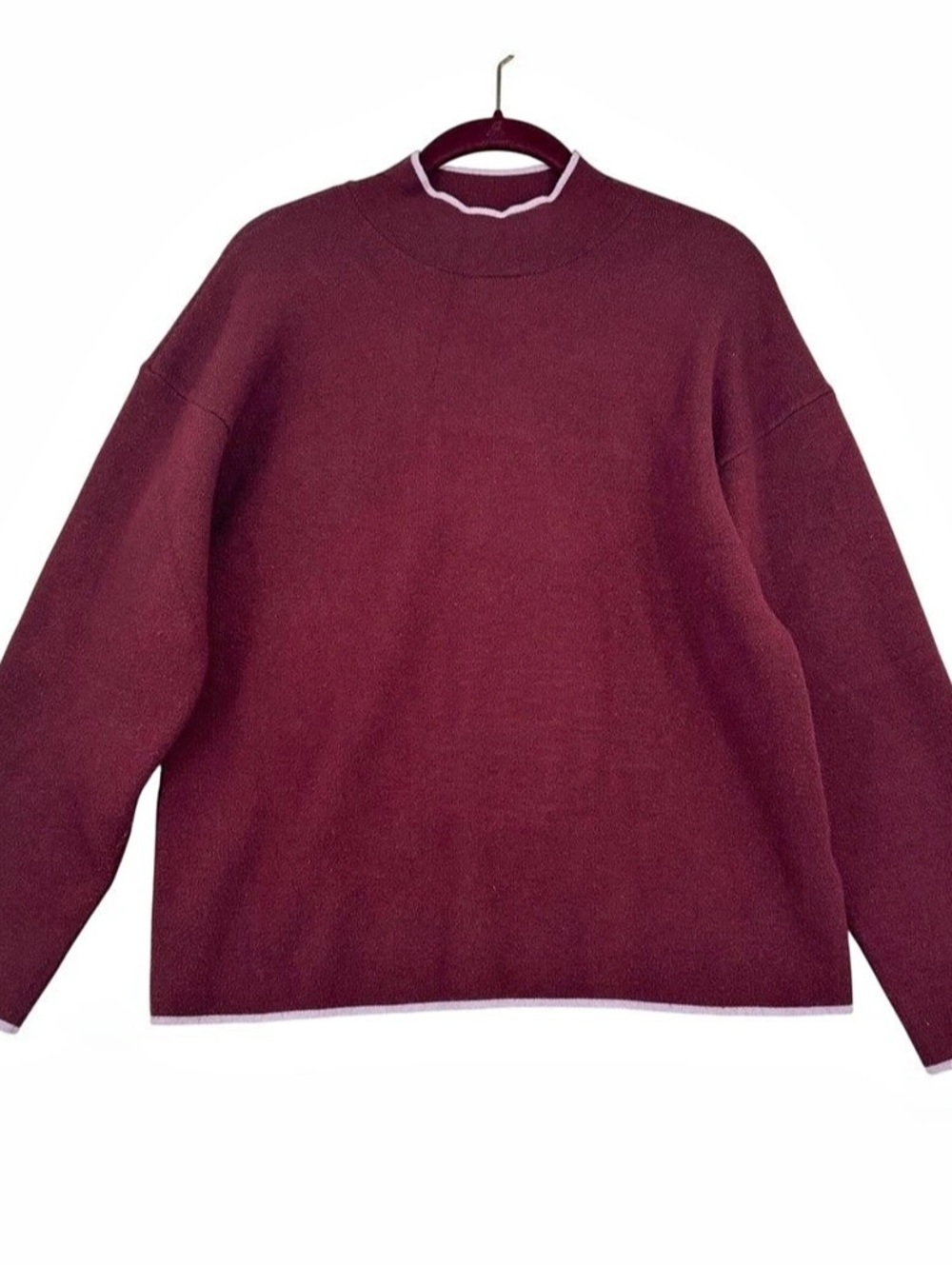 Anthropologie Mock Neck Sweater in Purple Size Medium